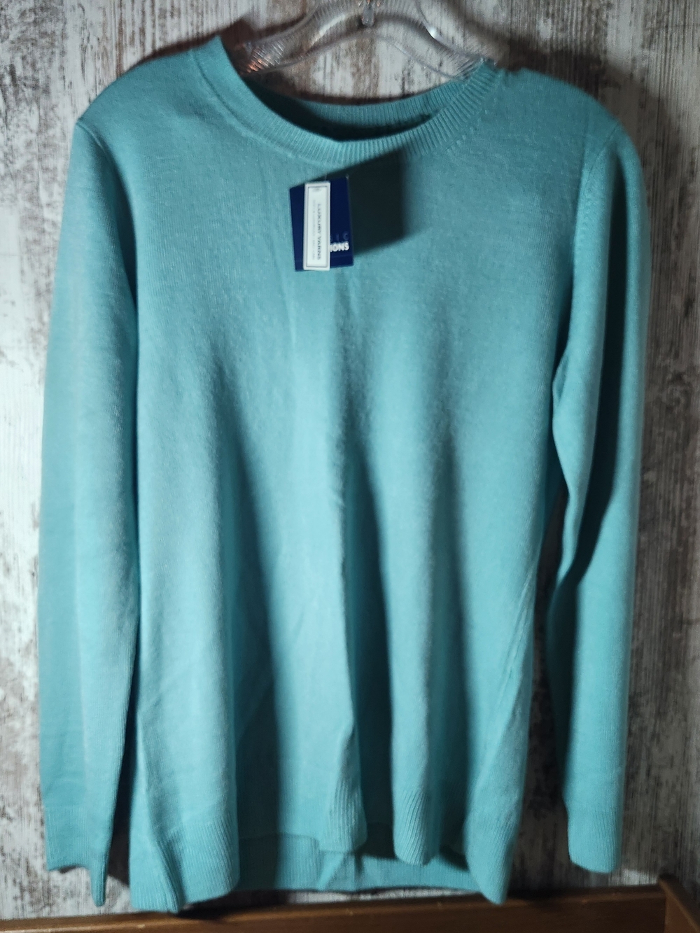 Basic Editions Women's Teal Crewneck Lightweight Knit Sweater Med NWT Kmart